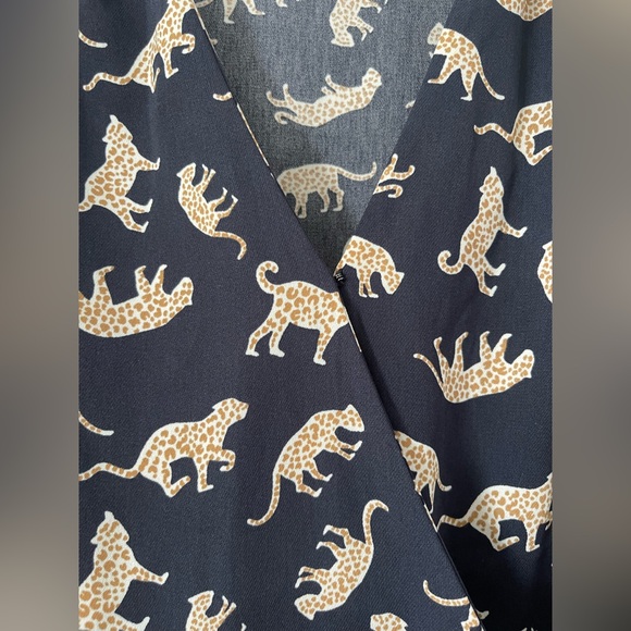 J.Crew Dress | Navy Leopard Size 12 - Picture 4 of 6